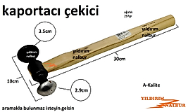 KAPORTACI ÇEKİÇ KAPORTACI ÇEKİCİ YUMURTA KAFA YUVARLAK BAŞ SİYAH