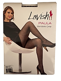 Lavish Kadın Siyah Paula File Külotlu Çorap