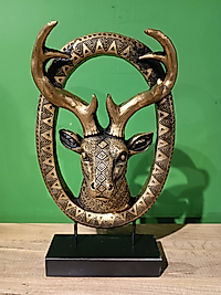 MERCAN MOBİLYA AKSESUAR, geyik BUST, Polyester Biblo, hediyelik eşya 22 CM