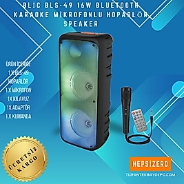 BLİC BLS-49 16W Bluetooth Karaoke Mikrofonlu Hoparlör Speaker