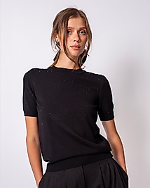 LADY GINA COMPANY SERPME TAŞLI TRİKO SİYAH
