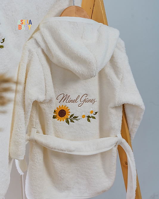 Asellakids Nakışlı Bornoz Seti