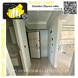 1002-SATILIK DAIRE-BALIKESIR-BANDIRMA - YENI MAHALLEDE 1+1 -3 650 000 TL