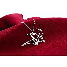 14K Altın Kaplama Ejderha Kolye – Geometrik Tasarım, Güç ve Cesaret Sembolü, Kadın & Erkek Takı