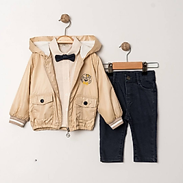 Erkek Bebek Yağmurluklu 6-24 Ay Üçlü Takım