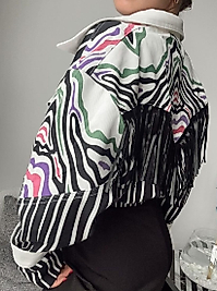 ZEBRA DESEN  TRENÇ CEKET