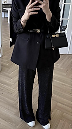 Merserize Shine Pantolon - Siyah