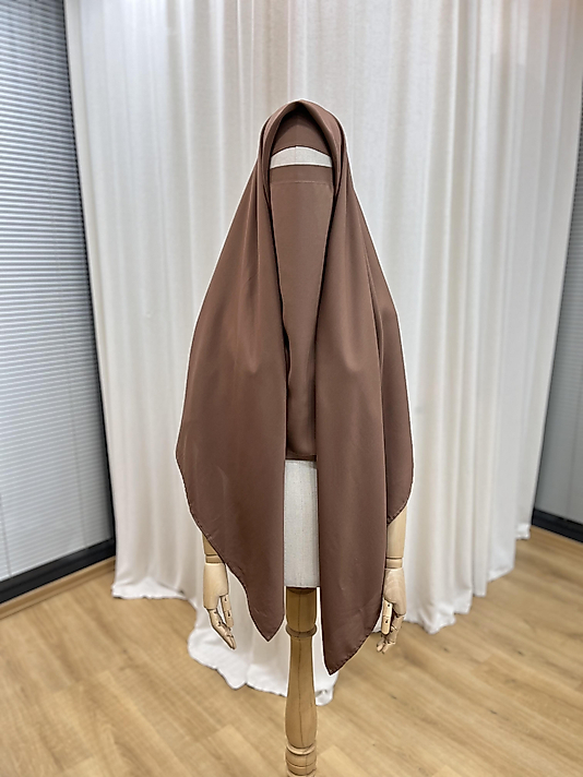 Kahve Bambu Viskon Gözlü peçe