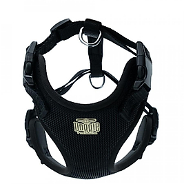 Doggie Havalı Dokumadan El Yapımı Köpek Göğüs Tasması - L-2x55-65cm -Black