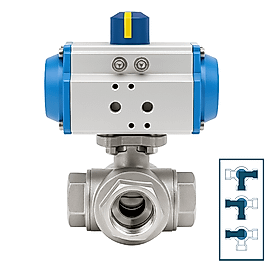 2 1/2" L Port Pnömatik Aktüatörlü Vana DN65