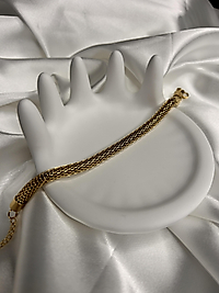 Double Layer Elegant Bracelet Çelik Bileklik