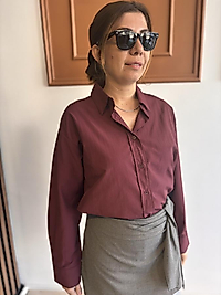 Poplin bordo gömlek