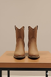 Kadın kahve Western Kovboy Süet Düz Bot