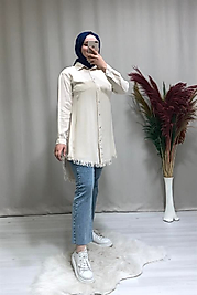 Kadın tencel kumaş tesettür tunik