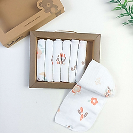 Çiçek Organic Müslin Bebek Mendili / 7'li Set / 24 x 24 cm