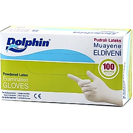Dolphin Lateks Eldiven Pudralı  S Beden - 100 Adet
