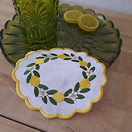 Limon Nakışlı Kokteyl Peçetesi