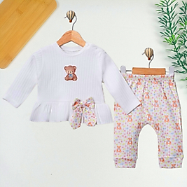 Bear Çiçek Desenli Takım