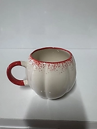 Bal Kabağı Model Beyaz Ve Kırmızı Bardak