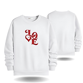 Love Görselli Modeli Bisiklet Yaka Erkek kadın Slimfit Sweatshirt
