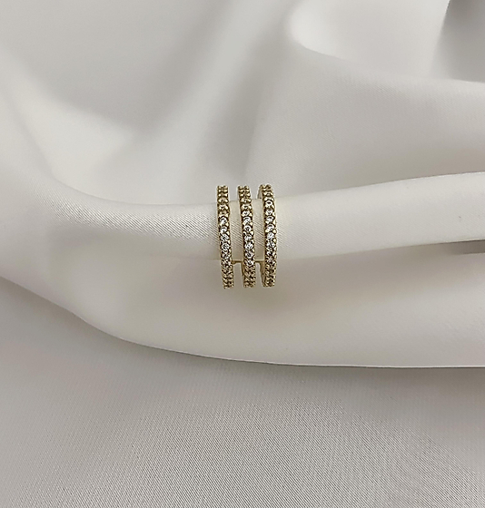 Gold Taş Detaylj Ear Cuff