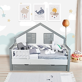 TUGU HOME&BABY ÖRGÜLÜ MONTESSORİ PAMUKLU 8 PARÇA 90x190 cm MONTESSORİ YATAK,TEK KİŞİLİK MONTESSORİ UYKU SETİ