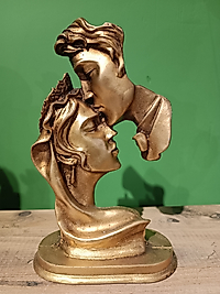 MERCAN MOBİLYA AKSESUAR,Alnından öpen sevgili, Gold, Polyester Dekoratif Maske Biblo, Gold Dekor, Yeni Yıl Hediyesi