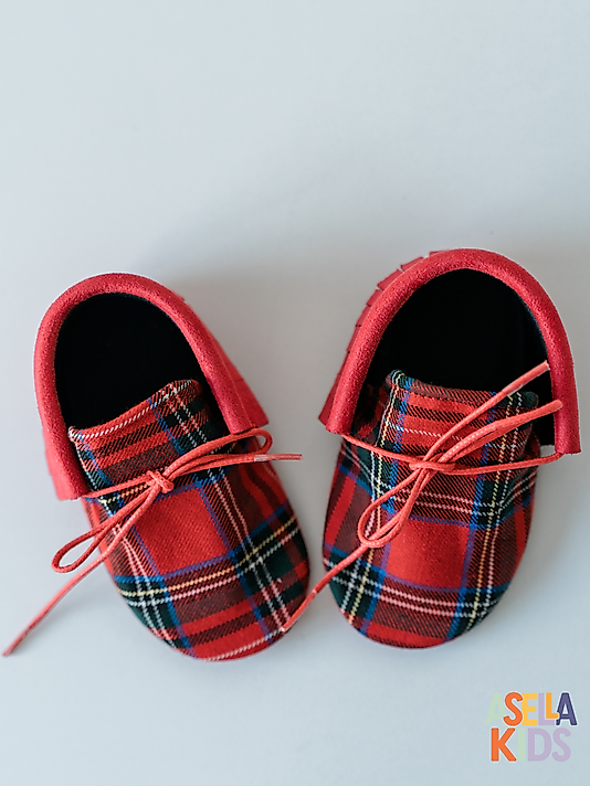 Makosen Ayakkabı - Kırmızı Ekose