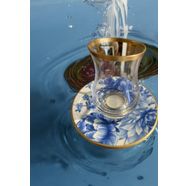 Glazze Porselen Tabaklı 6 lı Çay Set
