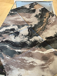 NEVA ŞAL ELYSIA DESEN SİYAH BEJ 03