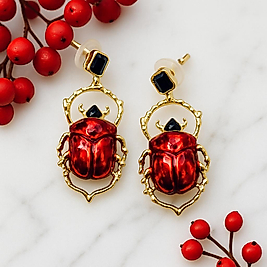 Kırmızı Büyük Böcek Küpe