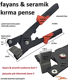 FAYANS KIRMA PENSESİ KERPETEN SERAMİK KIRMA ÇİZME APARATI KESME ELMASLI PRATİK