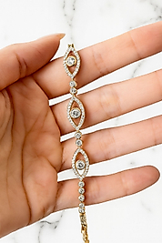 Zirkon Taşlı Gümüş Renk Xuping Bileklik