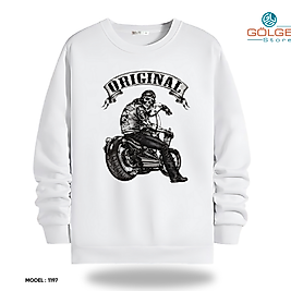 Motorcu Model Bisiklet Yaka Erkek kadın Slimfit Sweatshirt