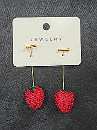 Çilek tasarım küpe