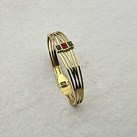 Çelik kelepçe bileklik gold yeşil mavi kırmızı taşlı iç ölçüsü 6 cm