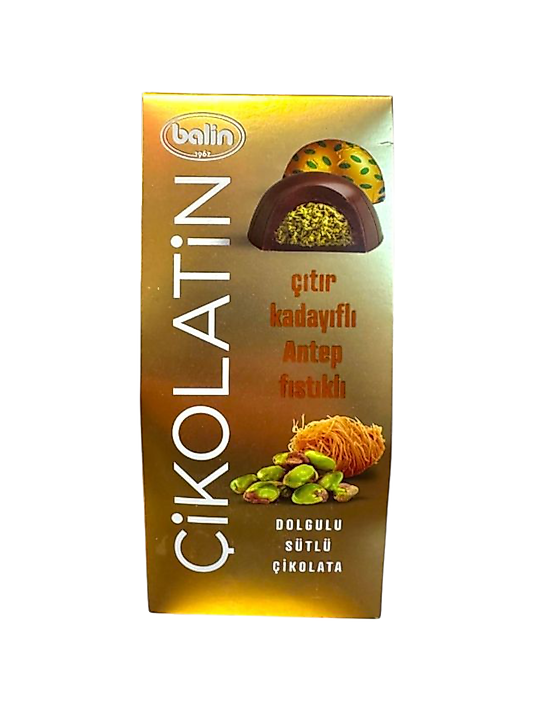 BALİN ( ÇITIR KADAYIFLI ANTEP FISTIK DOLGULU SÜTLÜ ÇİKOLATA 300 gr)