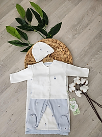 ☘️Biorganic Yenidoğan çiçek desenli battaniyeli 4'Lü set