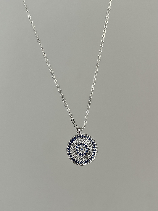 Çelik Silver Nazar Boncuğu Kolye