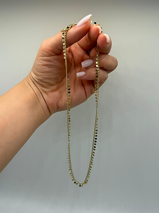 Xuping Gold Renk Mini Pul Detaylı İnce Zincir Kolye