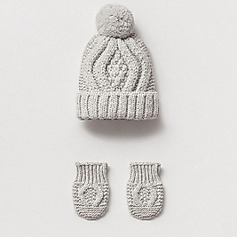 Unisex Bebek Desenli Bere - Eldiven Takım