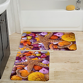 Rovigo Home Dijital Baskı Yıkanabilir Kaymaz 2 li Banyo Takımı