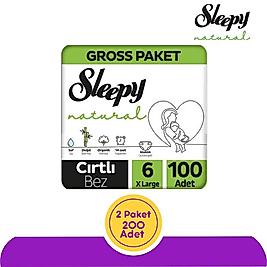 Sleepy Natural Bebek Bezi 6 Numara 100'lü (200 Adet)