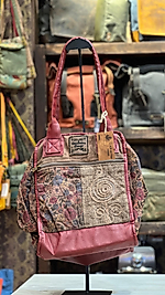 Old Cotton Kaliteli Organik Vintage Büyük Desenli Kadın Omuz Çantası Sancarlos bag 8145 XL