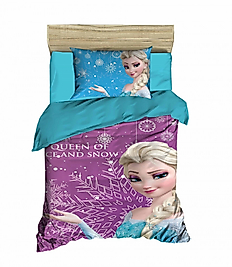 3D Tek Kişilik Nevresim Takımı Frozen Karlar Kraliçesi Elsa Temalı