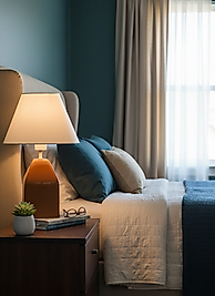 Dekoratif Seramik Konik  Kızıl Kahve Abajur  AB035