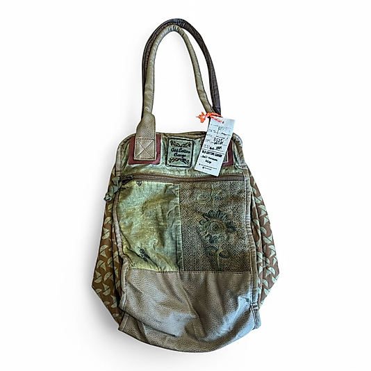 Old Cotton Kaliteli Organik Vintage Büyük Desenli Kadın Omuz Çantası Sancarlos bag 8145 XL