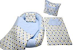 Berababy Babynest Çantalı Renkli Puantiye Model Bebek Yuvası 5 Parça