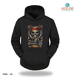 Motorcu Model Slimfit Kapüşönlu Hoodie Erkek kadın Sweatshirt