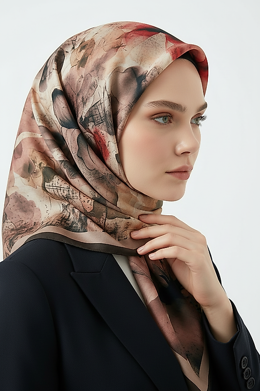 Spring Eşarp Pastel Çiçekli Desen Yeni